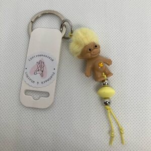 Handcrafted Troll Keychain with Belly Gem